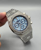 Audemars Piguet Royal Oak Chronograph Ice Blue Tapisserie Super Clone Master Copy