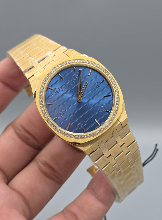 Gucci 25H Blue GG Stripe Dial Super Clone Master Copy