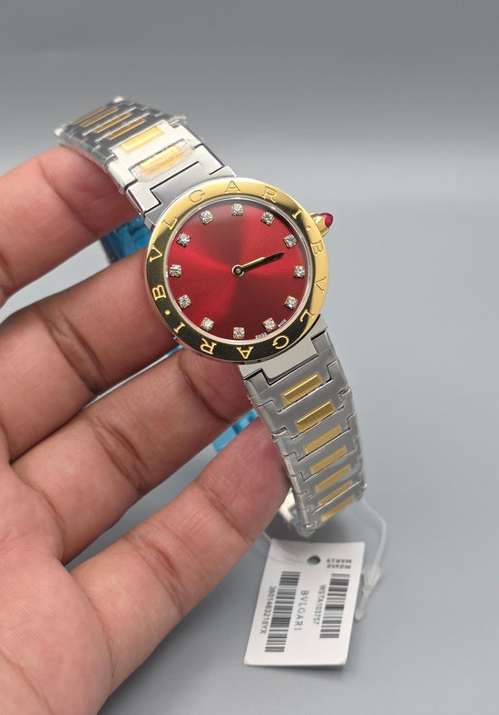 BVLGARI Red Sunburst Dial Two Tone Super Clone Master Copy
