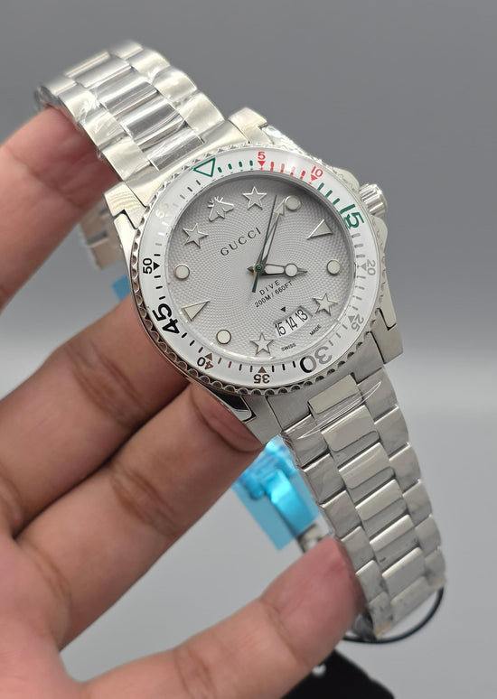 Gucci Dive — White Star Dial Super Clone Master Copy